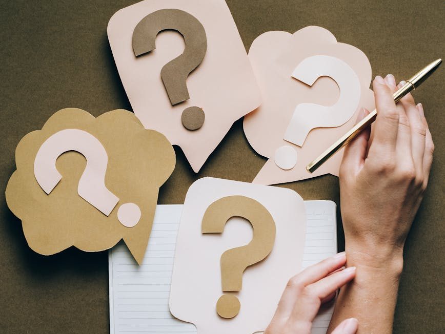 question marks on paper crafts